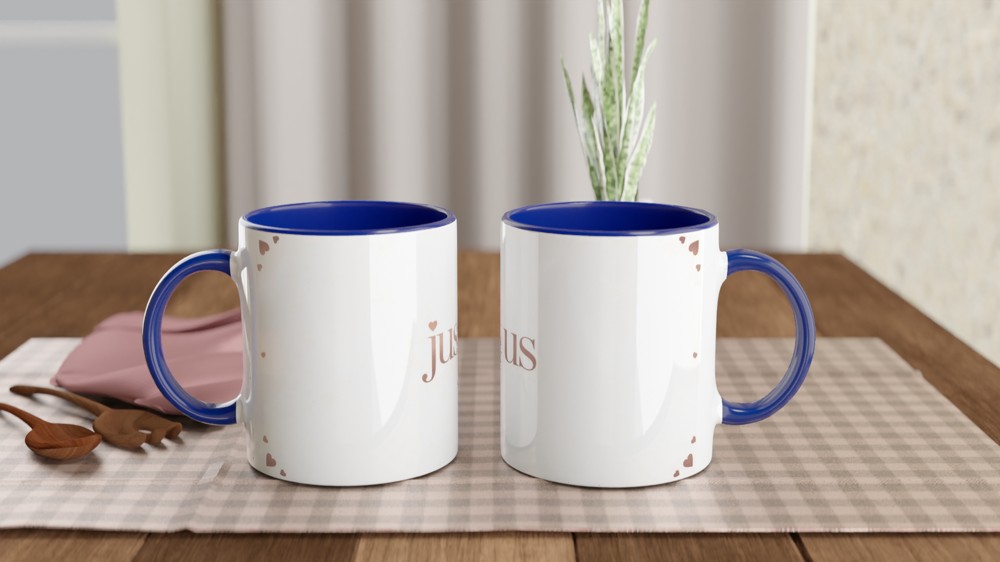 Just Us Rose Gold Hearts Romantic Mug — view 4