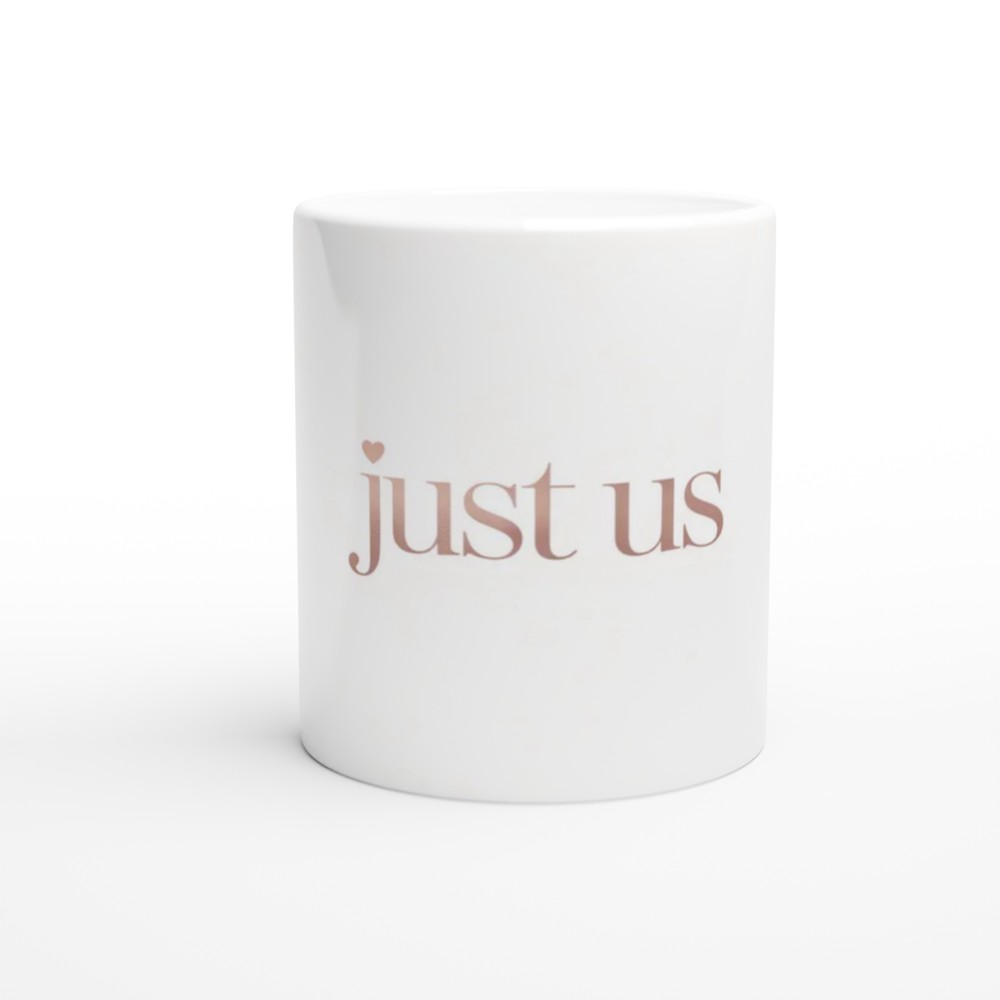 Just Us Rose Gold Hearts Romantic Mug — view 11