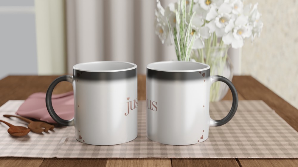 Just Us Rose Gold Hearts Romantic Mug — view 3