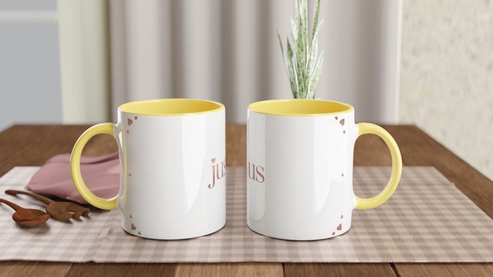 Just Us Rose Gold Hearts Romantic Mug — view 8