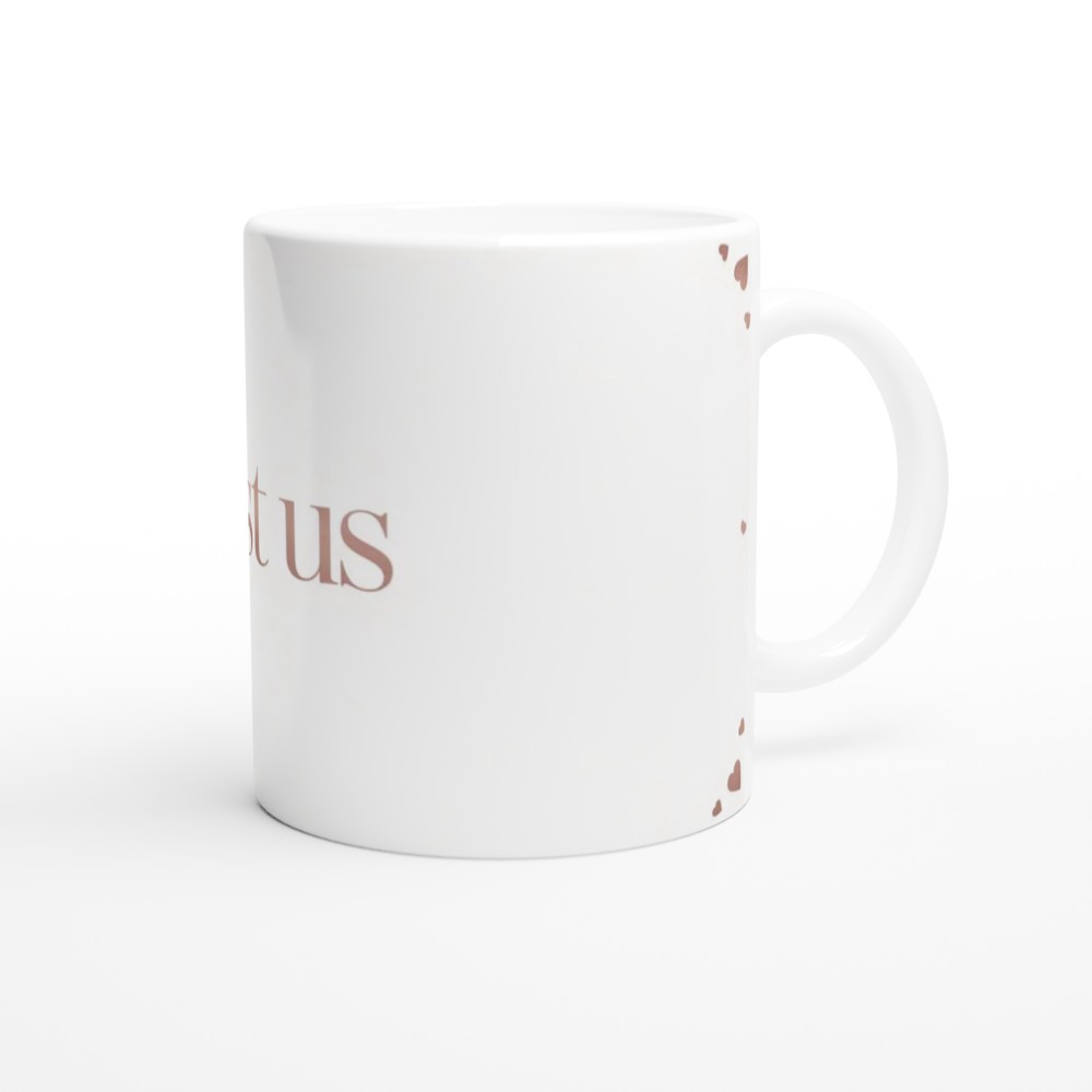 Just Us Rose Gold Hearts Romantic Mug — view 12