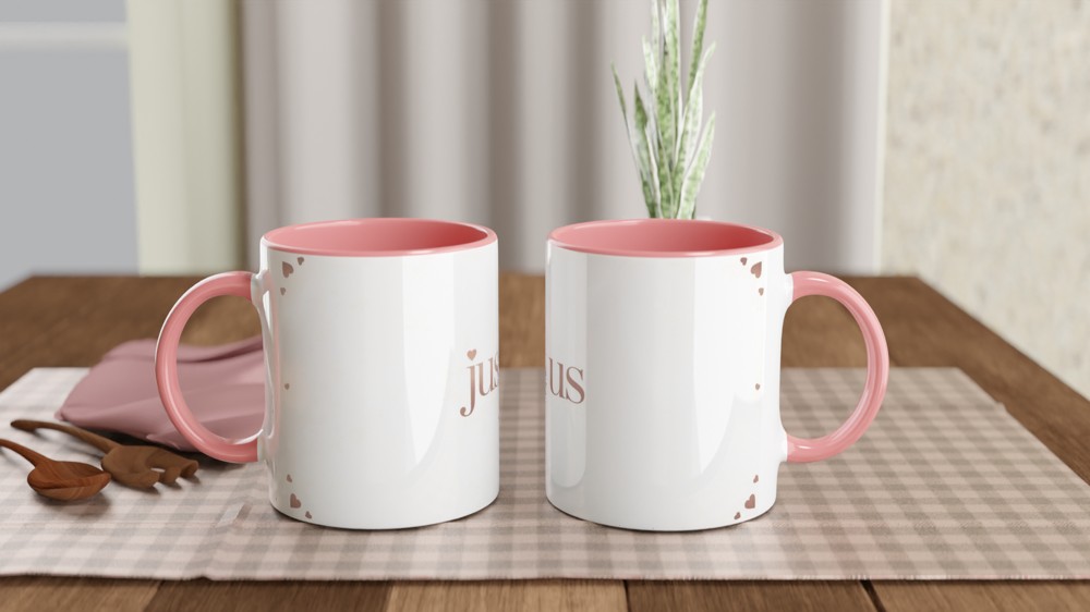 Just Us Rose Gold Hearts Romantic Mug — view 6