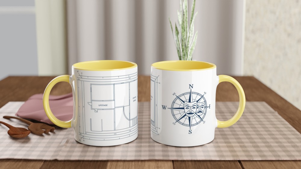 Theatre Stage Blueprint Compass Rose Mug - Drama Gift — view 8