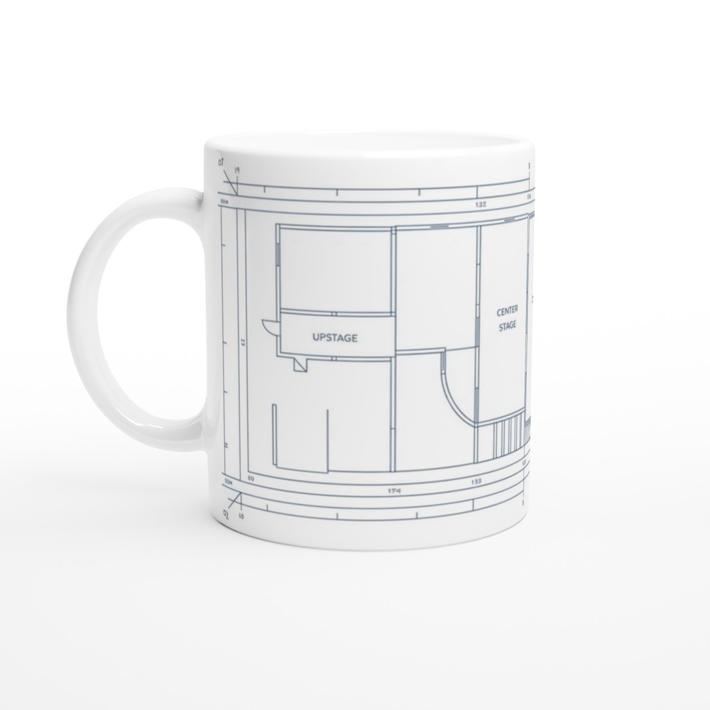 Theatre Stage Blueprint Compass Rose Mug - Drama Gift — view 10