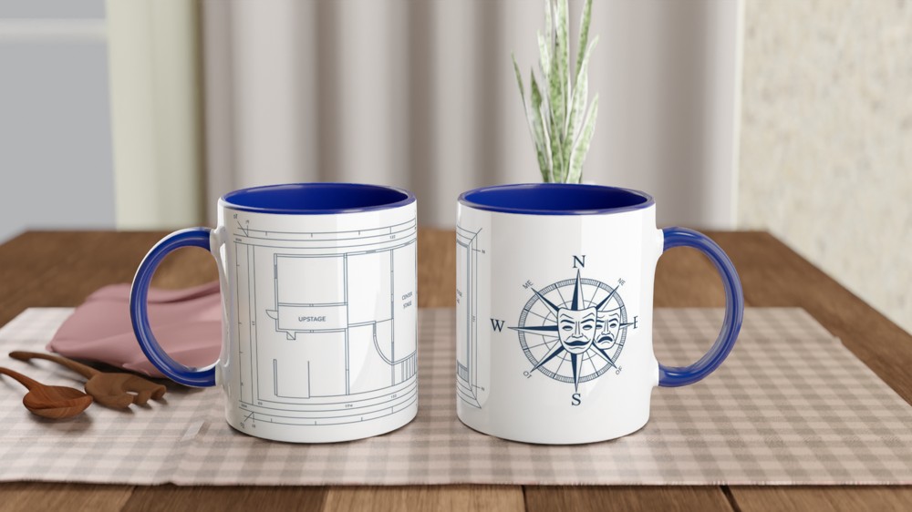 Theatre Stage Blueprint Compass Rose Mug - Drama Gift — view 4