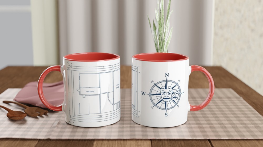 Theatre Stage Blueprint Compass Rose Mug - Drama Gift — view 7