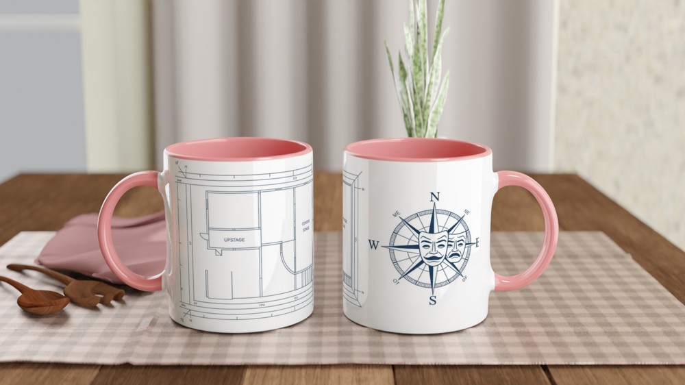 Theatre Stage Blueprint Compass Rose Mug - Drama Gift — view 6