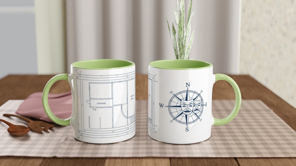 Theatre Stage Blueprint Compass Rose Mug - Drama Gift — view 5