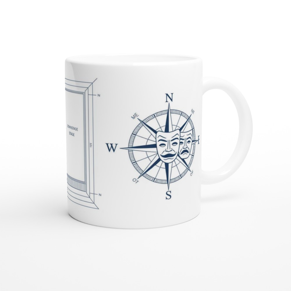 Theatre Stage Blueprint Compass Rose Mug - Drama Gift — view 12