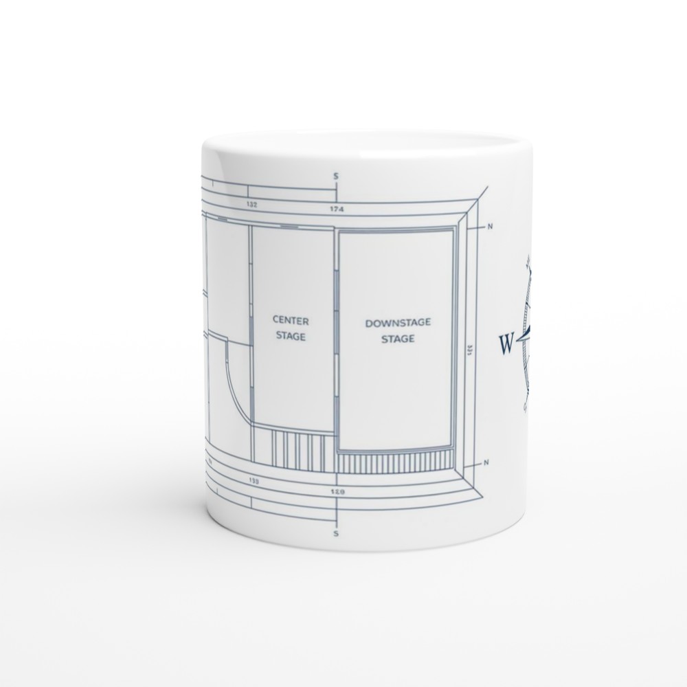 Theatre Stage Blueprint Compass Rose Mug - Drama Gift — view 11