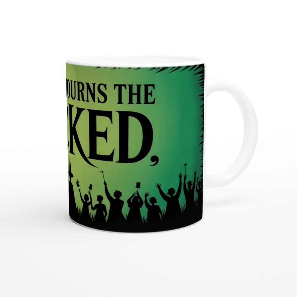Wicked Mug | No One Mourns the Wicked Song Quote | Musical Theatre Gift | Elphaba Silhouette Present for Theatre Lovers — view 12