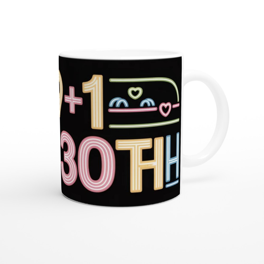 I Am 29+1 It's My 30th Birthday Funny Neon Style Mug — view 12