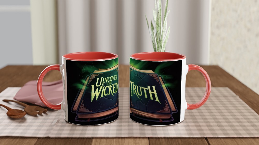 Wicked Spellbook Mug | Forbidden Grimoire Design | Musical Theatre Gift | Green Magic Wrap Around Mug — view 7