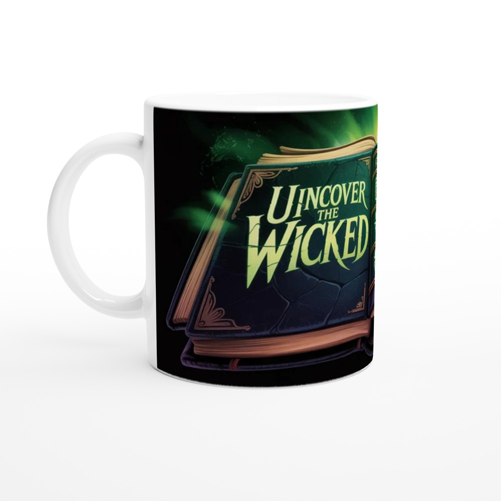 Wicked Spellbook Mug | Forbidden Grimoire Design | Musical Theatre Gift | Green Magic Wrap Around Mug — view 10