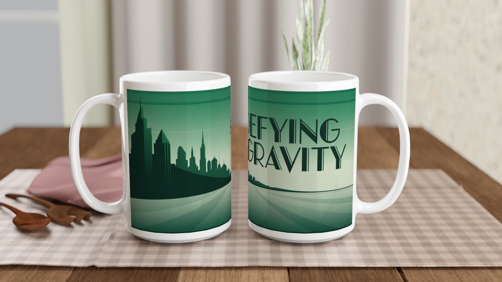 Wicked Mug | Defying Gravity Quote | Musical Theatre Gift | Emerald City Art Deco Mug | Theatre Lover Present — view 2