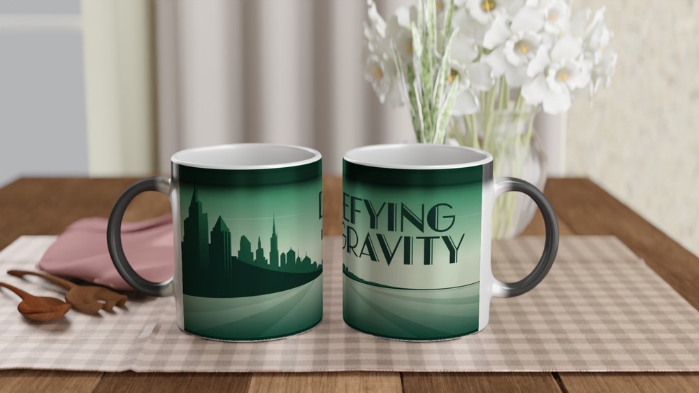 Wicked Mug | Defying Gravity Quote | Musical Theatre Gift | Emerald City Art Deco Mug | Theatre Lover Present — view 3