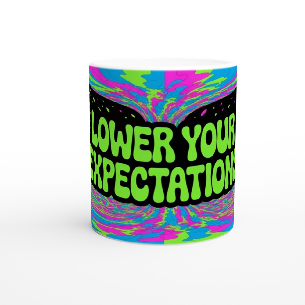 Lower Your Expectations Psychedelic Funny Mug — view 11