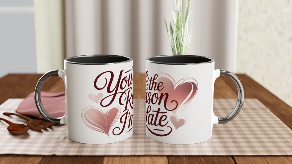You're The Reason I'm Late - Funny Romantic Mug — view 9