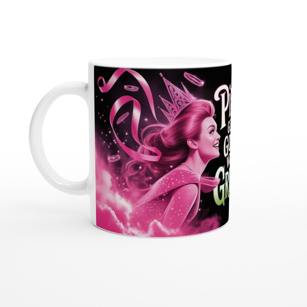 Wicked Mug | Elphaba and Glinda Split Design | Musical Theatre Gift | Pink and Green Theatre Lover Present — view 10