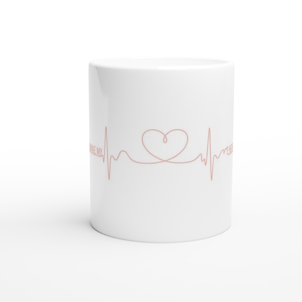 Valentine's Day Mug | You Make My Heart Beat | Romantic Anniversary Gift | Heartbeat Line Mug for Husband or Wife — view 11