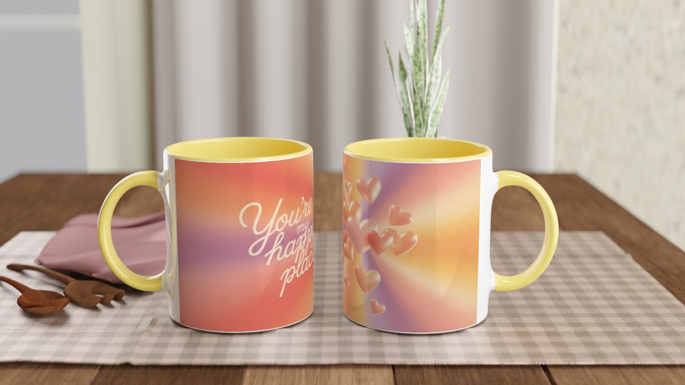 You're My Happy Place Romantic Hearts Mug — view 8