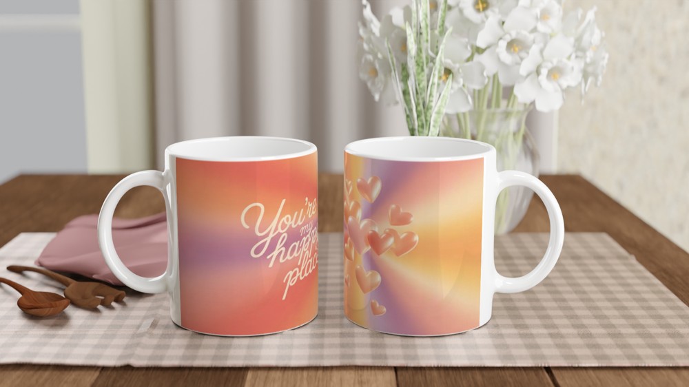 You're My Happy Place Romantic Hearts Mug
