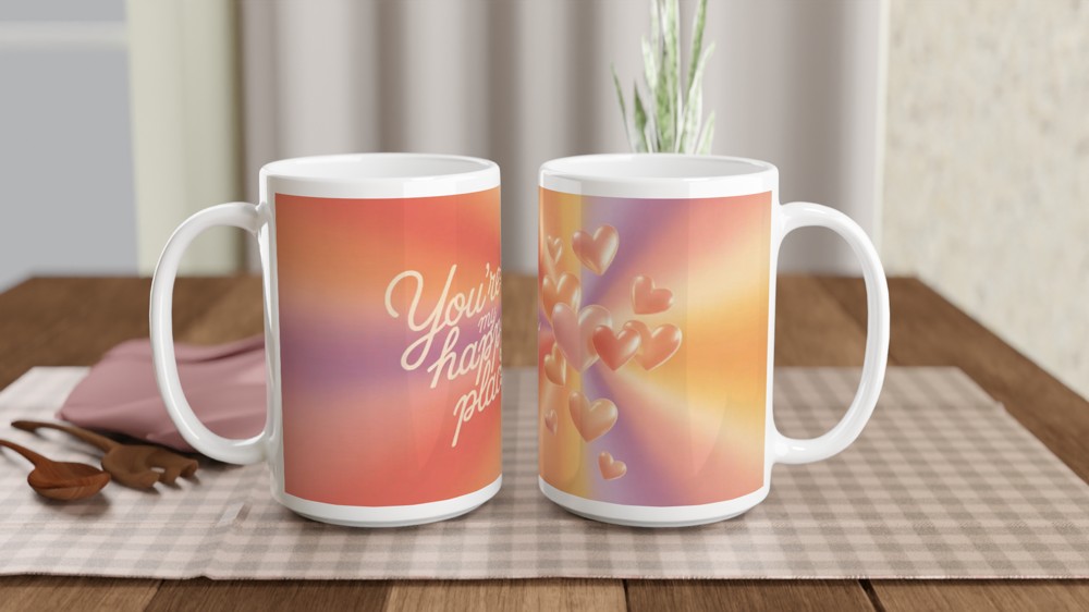 You're My Happy Place Romantic Hearts Mug — view 2