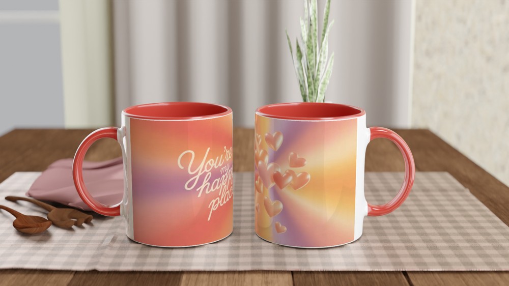You're My Happy Place Romantic Hearts Mug — view 7