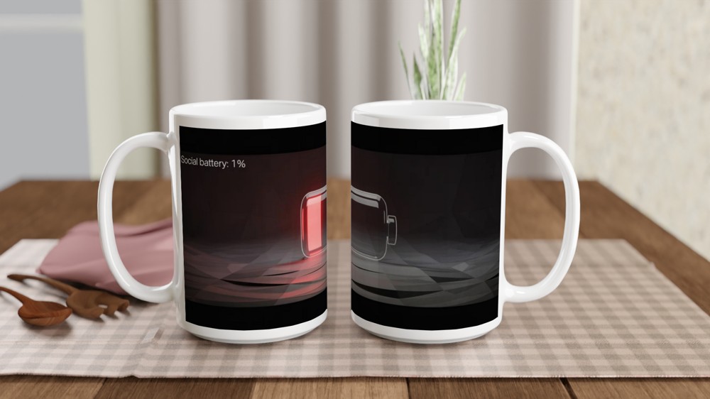 Social Battery 1% Introvert Mug — view 2