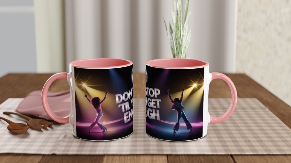 MJ the Musical Mug | Disco Era Stage Design | 'Don't Stop 'Til You Get Enough' Gift | Musical Theatre Present for Him or Her — view 6