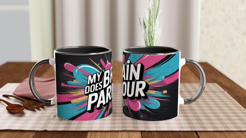 My Brain Does Parkour - Funny ADHD Graffiti Style Mug — view 9