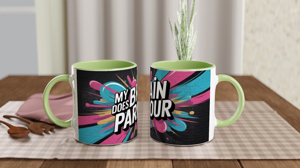 My Brain Does Parkour - Funny ADHD Graffiti Style Mug — view 5