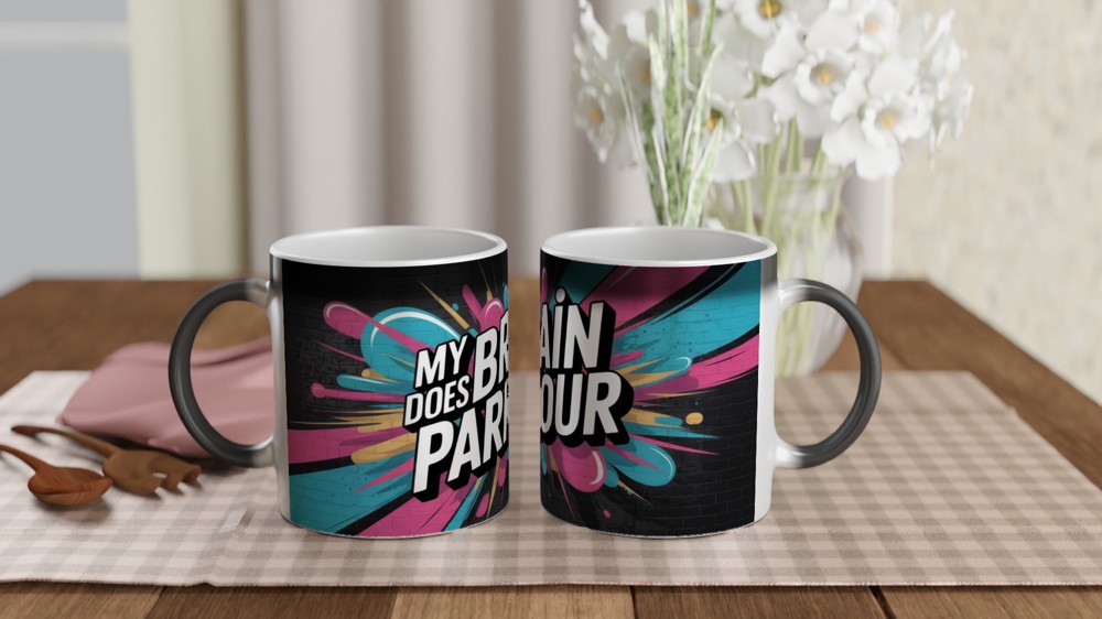 My Brain Does Parkour - Funny ADHD Graffiti Style Mug — view 3