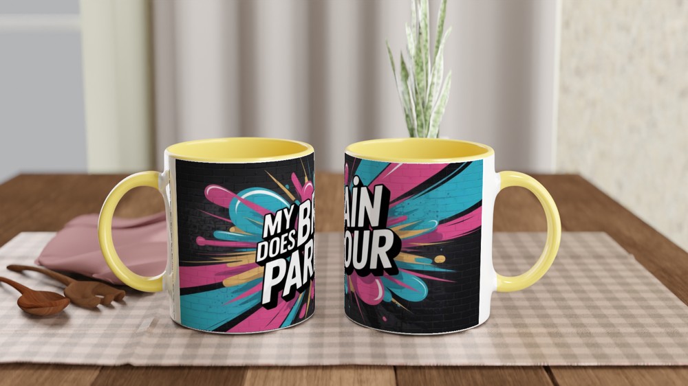 My Brain Does Parkour - Funny ADHD Graffiti Style Mug — view 8