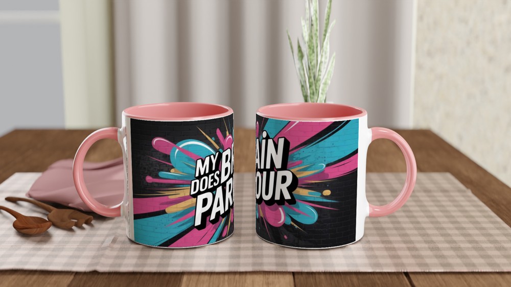 My Brain Does Parkour - Funny ADHD Graffiti Style Mug — view 6