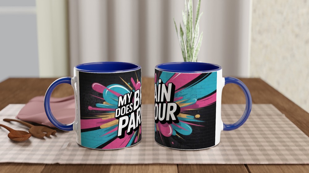 My Brain Does Parkour - Funny ADHD Graffiti Style Mug — view 4