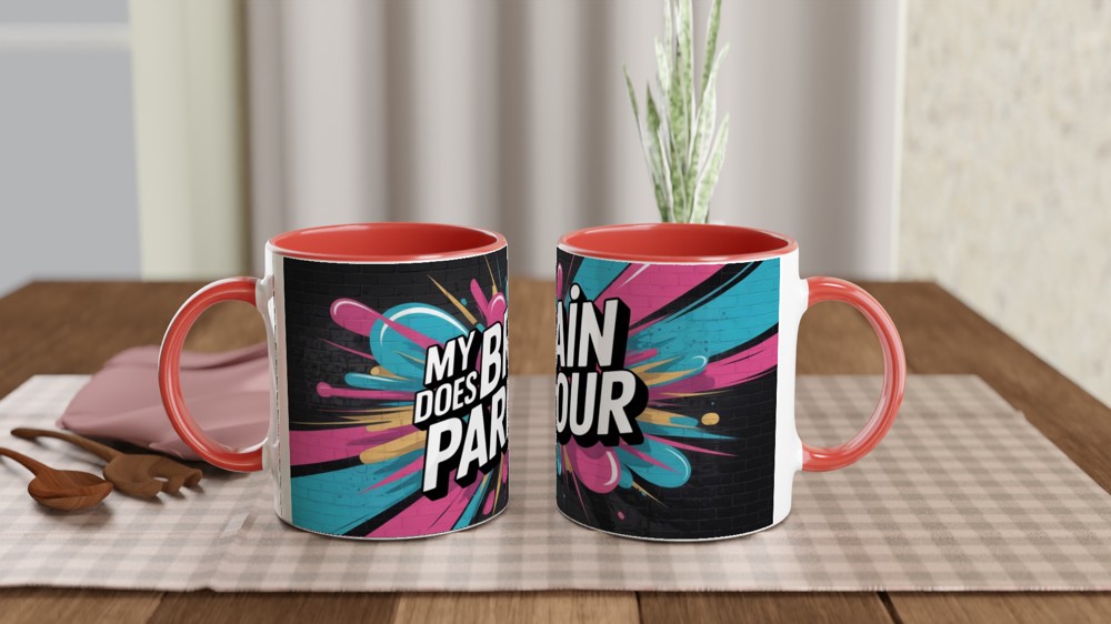 My Brain Does Parkour - Funny ADHD Graffiti Style Mug — view 7