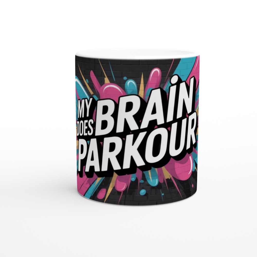 My Brain Does Parkour - Funny ADHD Graffiti Style Mug — view 11