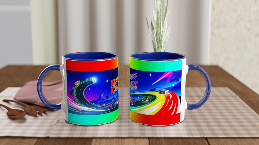 Rainbow Road Champion 8 Deluxe Kart Racing Mug — view 4