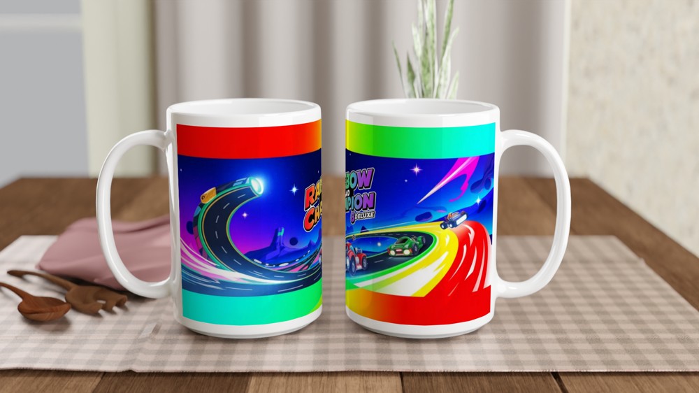 Rainbow Road Champion 8 Deluxe Kart Racing Mug — view 2