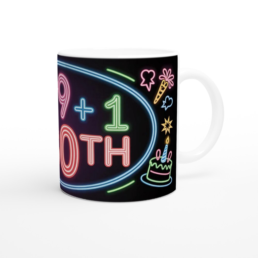 30th Birthday Mug | Funny 29 + 1 Neon Design | Turning 30 Gift for Her and Him | Best Friend Birthday Present — view 12