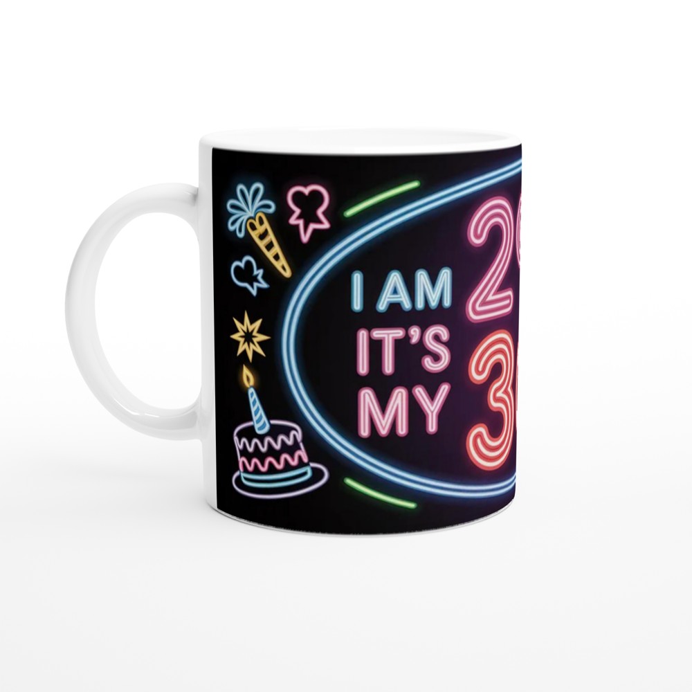 30th Birthday Mug | Funny 29 + 1 Neon Design | Turning 30 Gift for Her and Him | Best Friend Birthday Present — view 10
