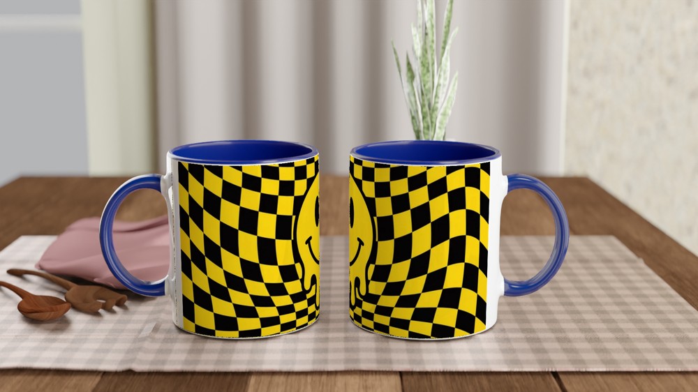 Everything is Fine Mug | Sarcastic Office Gift | Funny Colleague Leaving Present | Psychedelic Smiley Face Mug — view 4