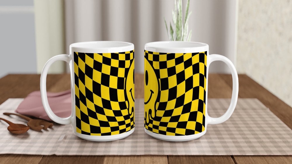 Everything is Fine Mug | Sarcastic Office Gift | Funny Colleague Leaving Present | Psychedelic Smiley Face Mug — view 2