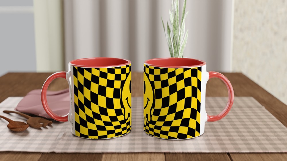 Everything is Fine Mug | Sarcastic Office Gift | Funny Colleague Leaving Present | Psychedelic Smiley Face Mug — view 7