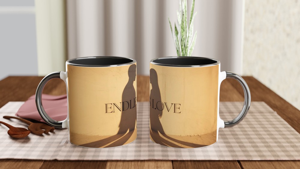 Endless Love Mug | Romantic Anniversary Gift | Valentines Day Present for Husband or Wife | Couples Sunset Shadow Mug — view 9