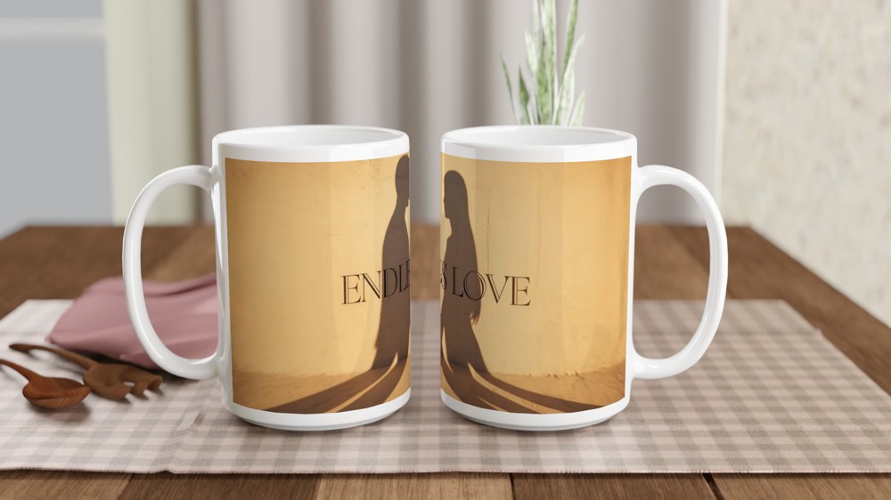 Endless Love Mug | Romantic Anniversary Gift | Valentines Day Present for Husband or Wife | Couples Sunset Shadow Mug — view 2