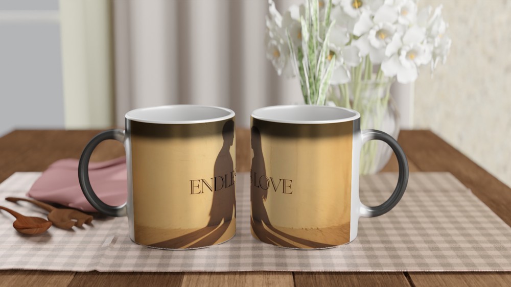 Endless Love Mug | Romantic Anniversary Gift | Valentines Day Present for Husband or Wife | Couples Sunset Shadow Mug — view 3