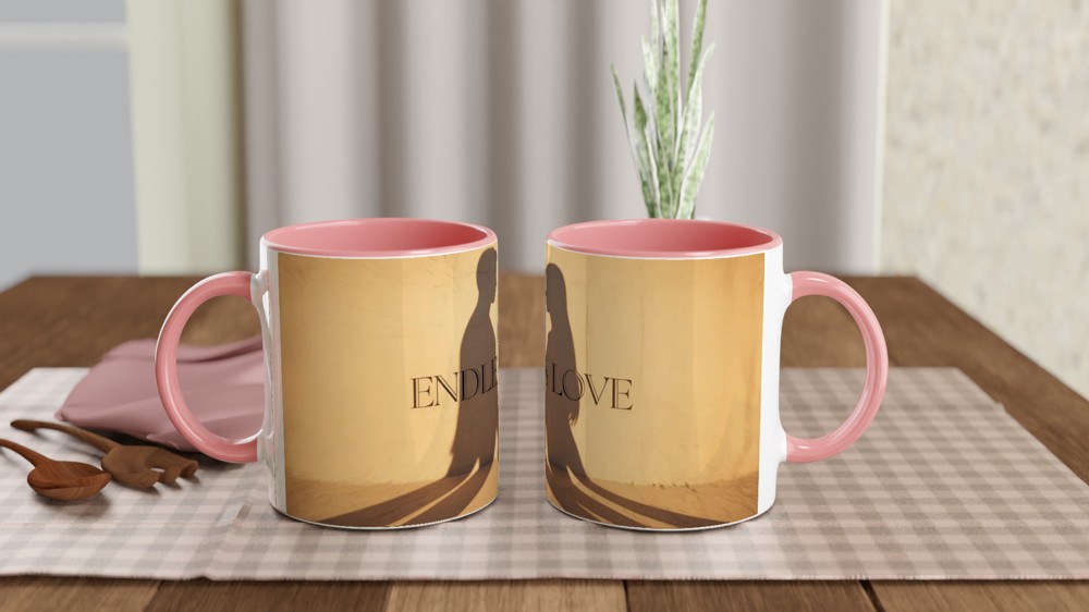 Endless Love Mug | Romantic Anniversary Gift | Valentines Day Present for Husband or Wife | Couples Sunset Shadow Mug — view 6