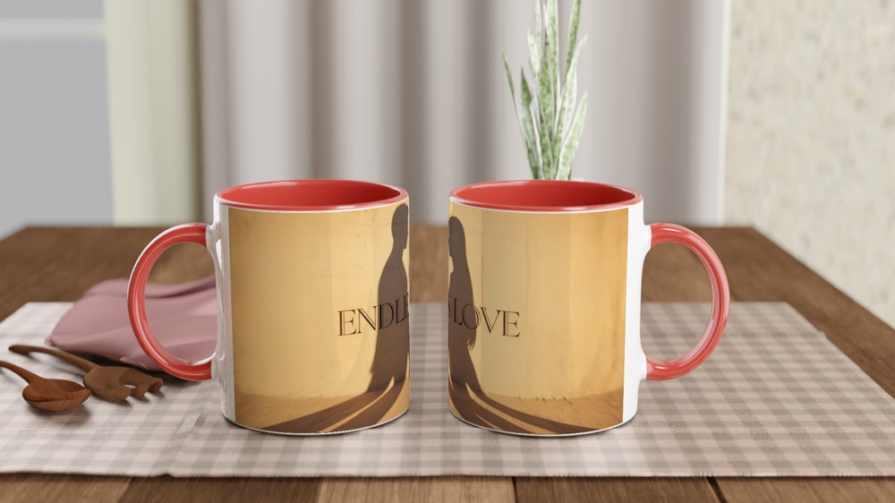 Endless Love Mug | Romantic Anniversary Gift | Valentines Day Present for Husband or Wife | Couples Sunset Shadow Mug — view 7